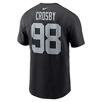 T-shirt avec nom et numéro du joueur des Las Vegas Raiders Nike Maxx Crosby pour homme, noir