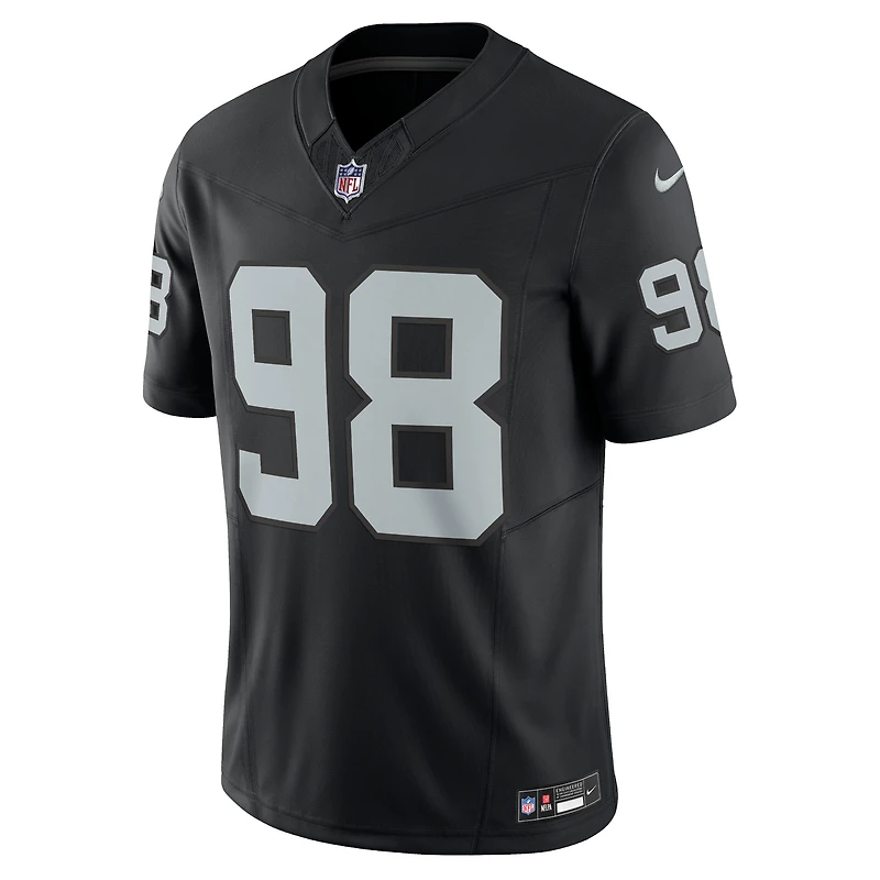 Maillot Nike Maxx Crosby pour homme, édition limitée, noir, Las Vegas Raiders Vapor F.U.S.E.