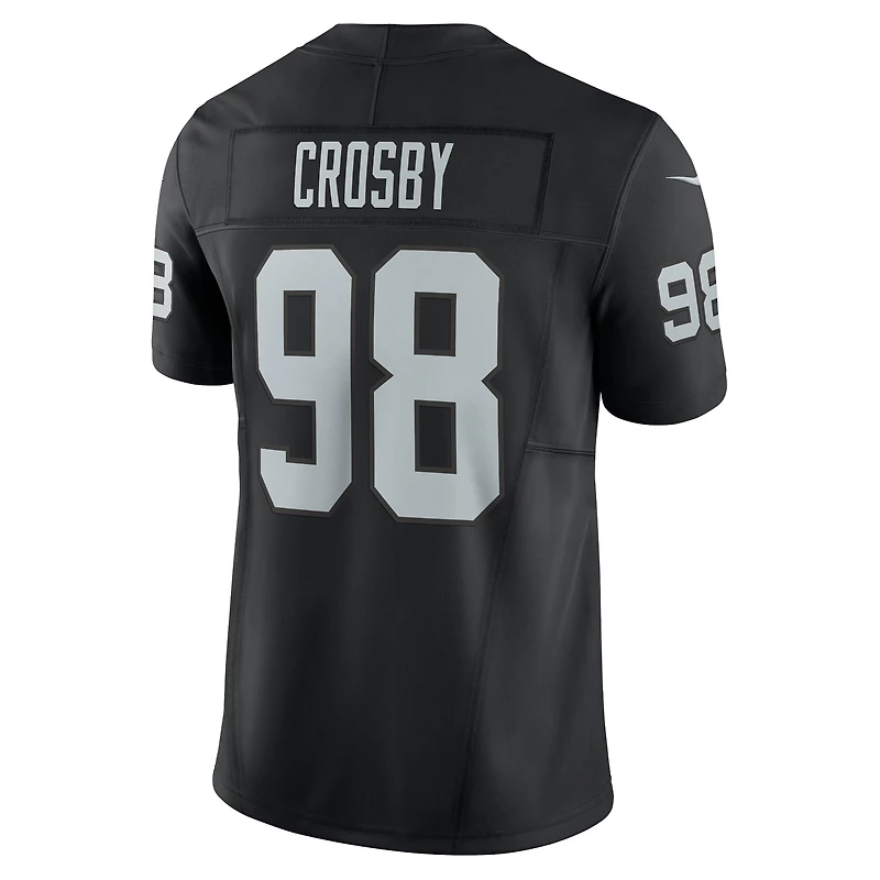 Maillot Nike Maxx Crosby pour homme, édition limitée, noir, Las Vegas Raiders Vapor F.U.S.E.