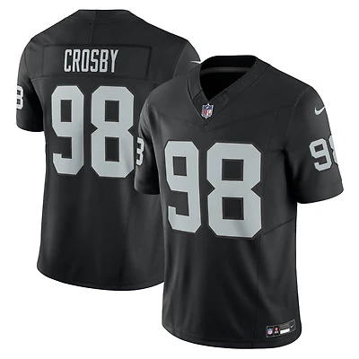Maillot Nike Maxx Crosby pour homme, édition limitée, noir, Las Vegas Raiders Vapor F.U.S.E.