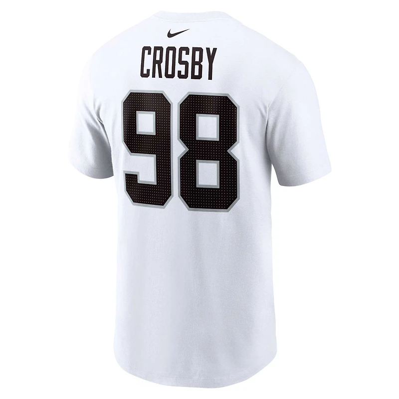 T-shirt Nike Maxx Crosby pour homme, blanc, nom et numéro du joueur des Las Vegas Raiders