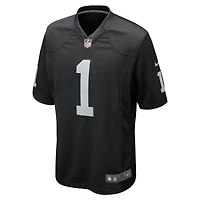 Men's Nike Number 1 Groom Black Las Vegas Raiders Game Jersey