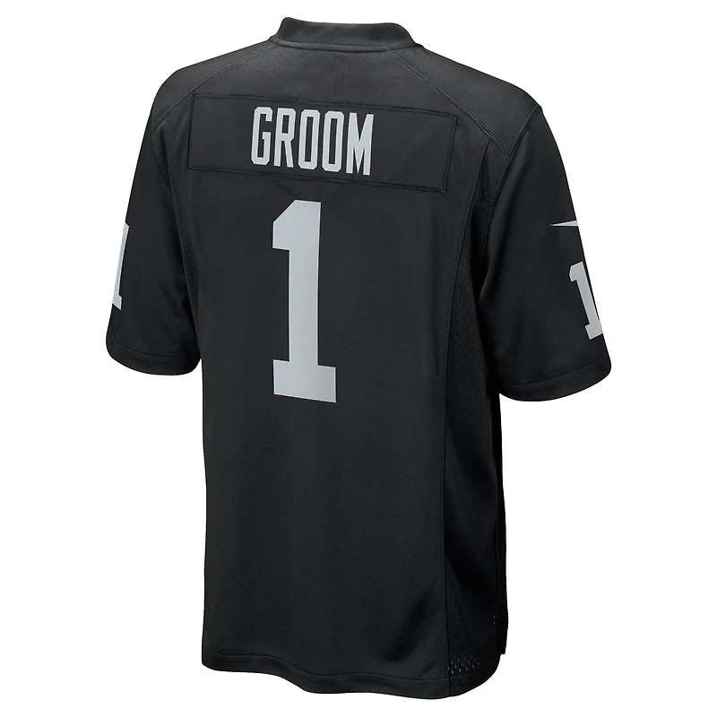 Men's Nike Number 1 Groom Black Las Vegas Raiders Game Jersey
