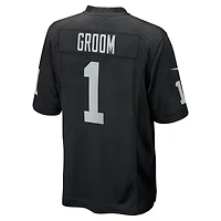 Men's Nike Number 1 Groom Black Las Vegas Raiders Game Jersey