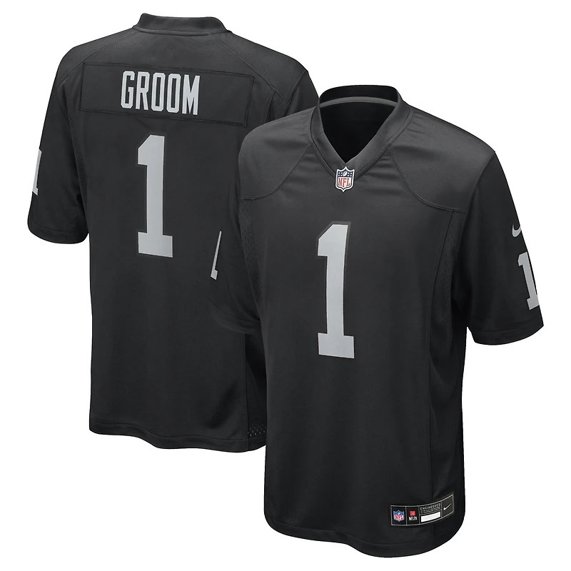 Men's Nike Number 1 Groom Black Las Vegas Raiders Game Jersey