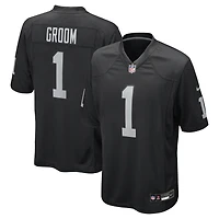 Men's Nike Number 1 Groom Black Las Vegas Raiders Game Jersey