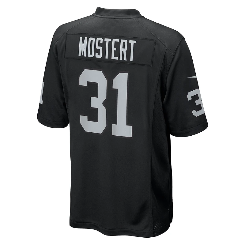 Maillot Nike Raheem Mostert noir pour homme des Las Vegas Raiders