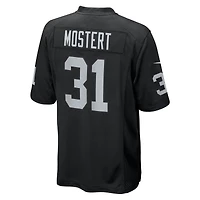 Maillot Nike Raheem Mostert noir pour homme des Las Vegas Raiders