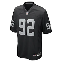 Maillot de match joueur retraité Nike Richard Seymour pour hommes, noir, Las Vegas Raiders