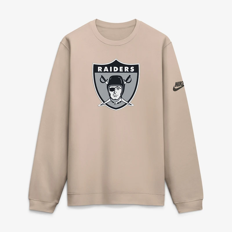Sweat-shirt à enfiler Nike Sand Las Vegas Raiders Formation Rewind Club pour homme