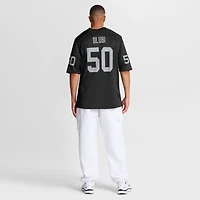 Maillot de match Nike Segun Olubi noir pour homme, équipe des Raiders Las Vegas