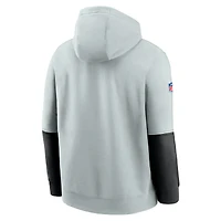 Men's Nike Silver Las Vegas Raiders 2024 Sideline Club Pullover Hoodie