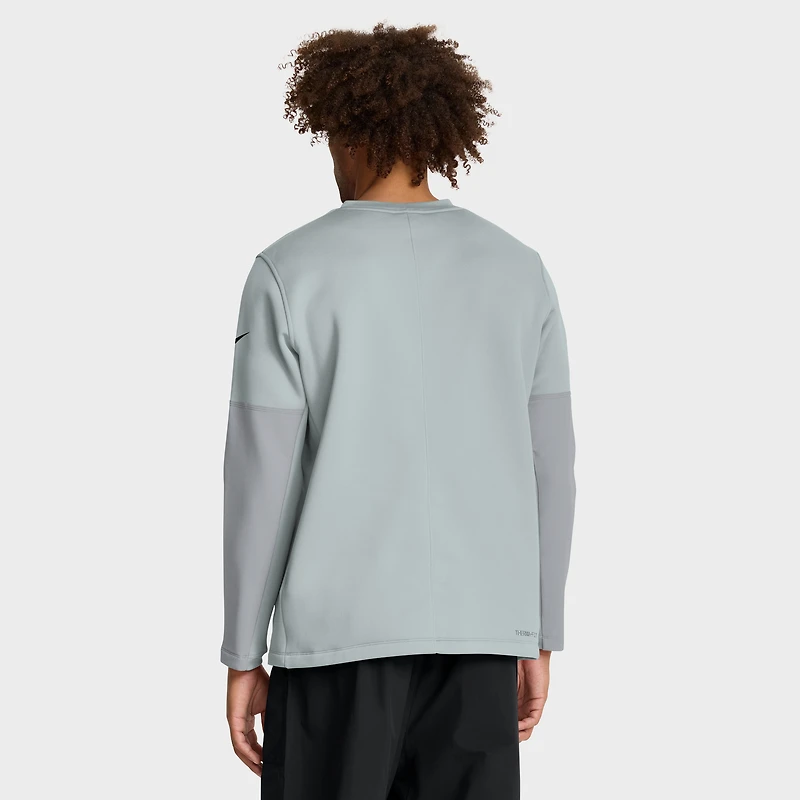 Men's Nike Silver Las Vegas Raiders Sideline Coach Therma-FIT Long Sleeve T-Shirt