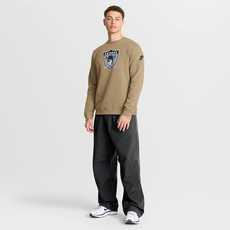 Men's Nike Tan Las Vegas Raiders Swing Pass Rewind Club Pullover Sweatshirt