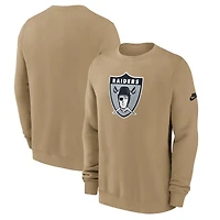 Men's Nike Tan Las Vegas Raiders Swing Pass Rewind Club Pullover Sweatshirt