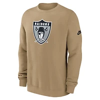 Men's Nike Tan Las Vegas Raiders Swing Pass Rewind Club Pullover Sweatshirt