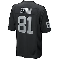 Maillot de joueur retraité Nike Tim Brown pour homme, noir, Las Vegas Raiders Game