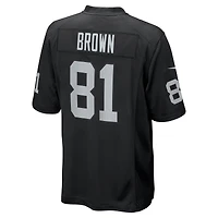 Maillot de joueur retraité Nike Tim Brown pour homme, noir, Las Vegas Raiders Game