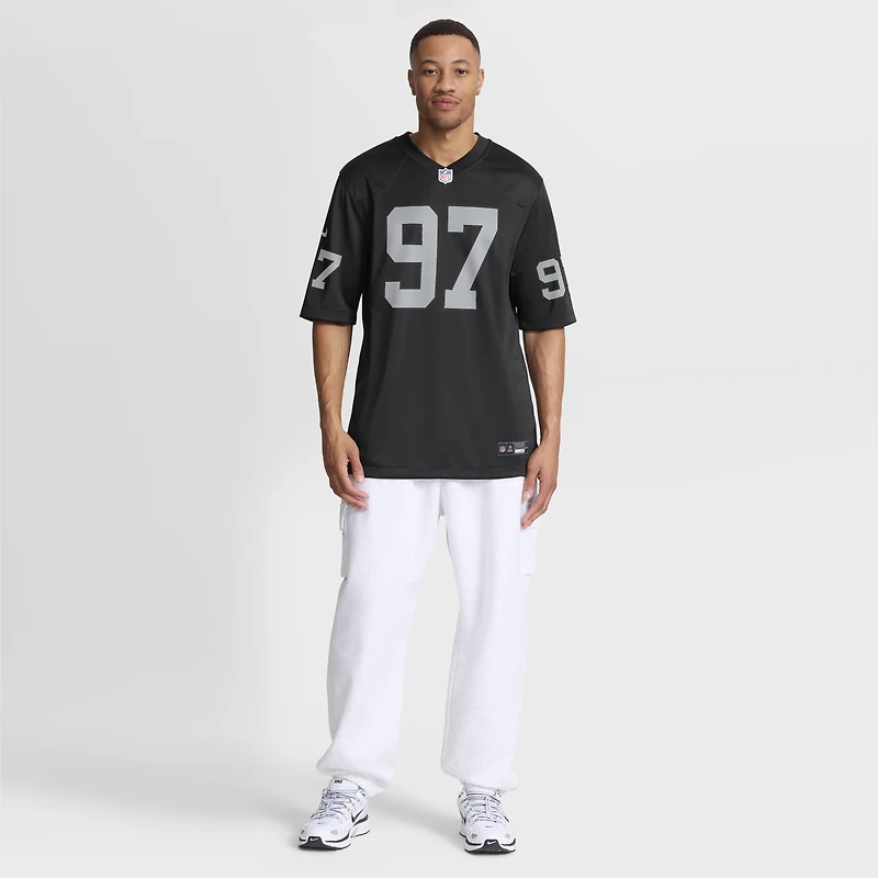 Men's Nike Tonka Hemingway Black Las Vegas Raiders Team Game Jersey