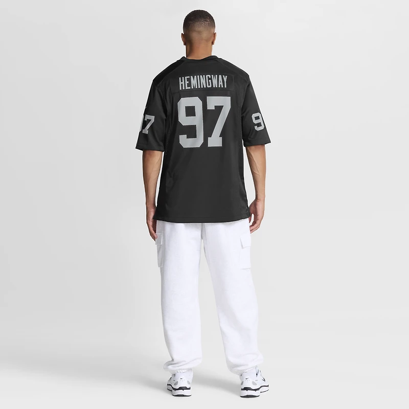 Men's Nike Tonka Hemingway Black Las Vegas Raiders Team Game Jersey