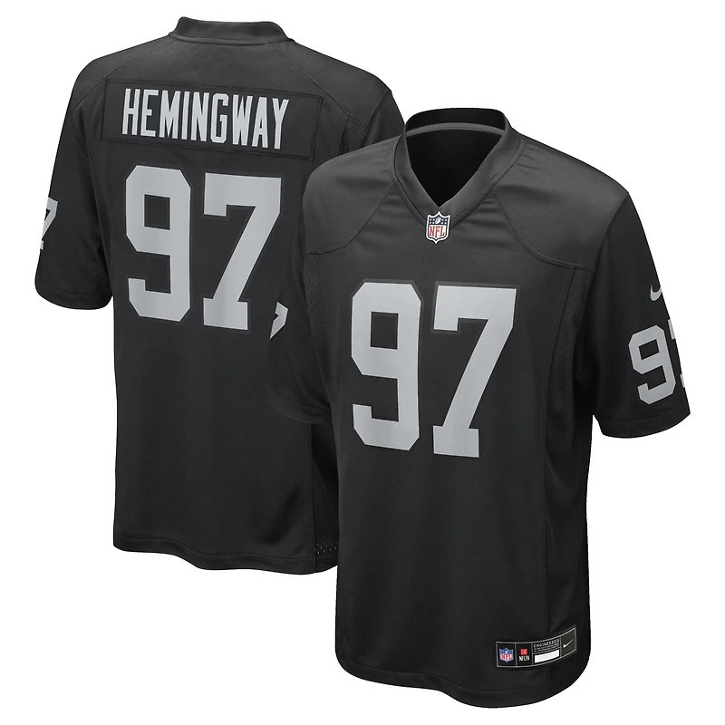Men's Nike Tonka Hemingway Black Las Vegas Raiders Team Game Jersey