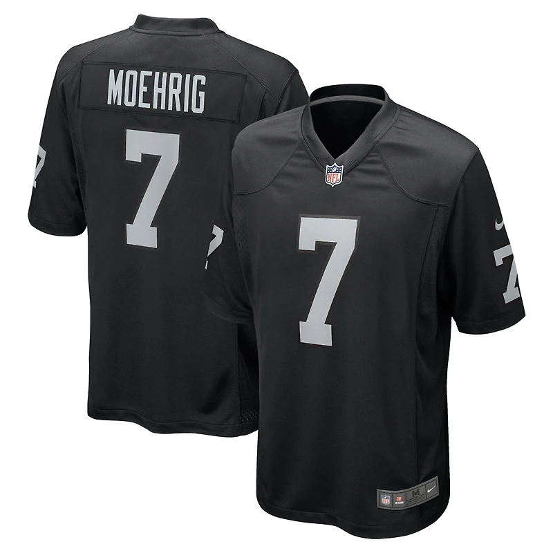 Maillot de match Nike Tre'von Moehrig pour homme, noir, des Las Vegas Raiders