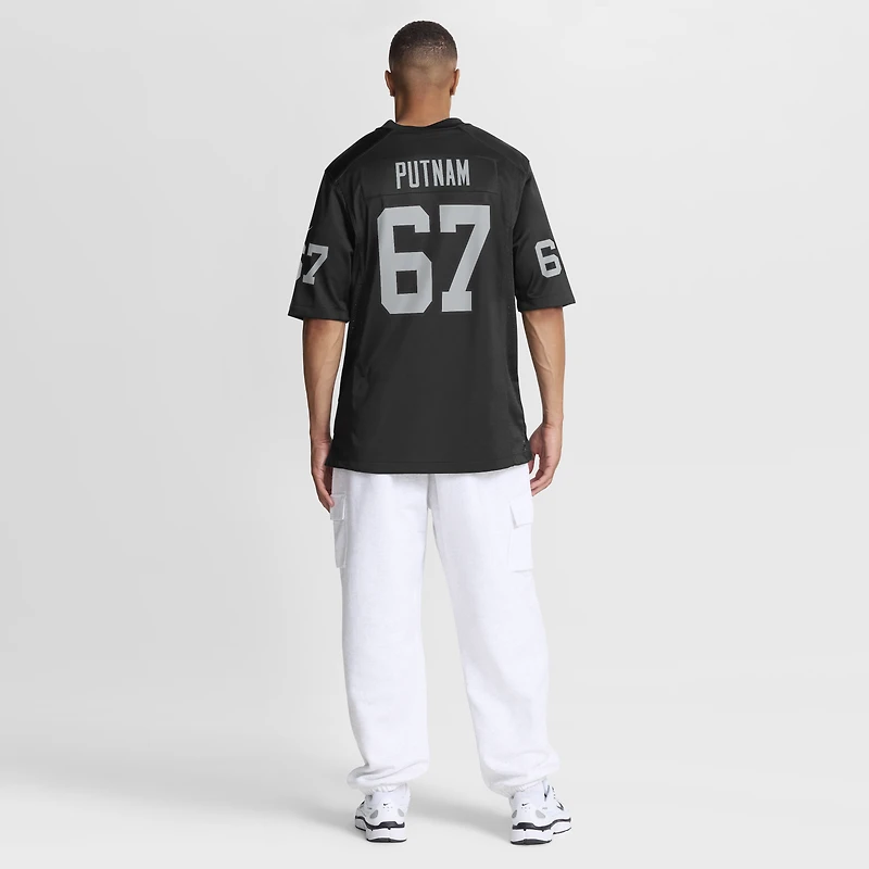 Men's Nike Will Putnam Black Las Vegas Raiders Team Game Jersey