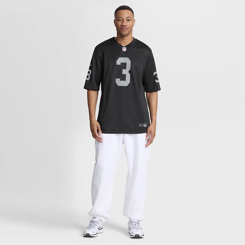 Maillot Nike Zamir pour homme, blanc et noir, équipe des Las Vegas Raiders