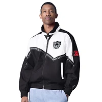 Men's Pro Player White/Black Las Vegas Raiders Tape II Lightweight Full-Zip Jacket