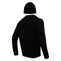 Men's Pro Standard Black Las Vegas Raiders Crewneck Pullover Sweater & Cuffed Knit Hat Box Gift Set