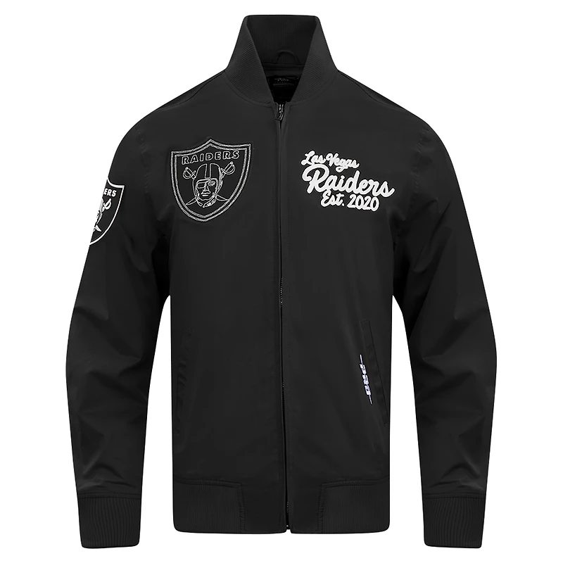 Veste zippée en sergé Paint The City Pro Standard noire pour homme des Las Vegas Raiders