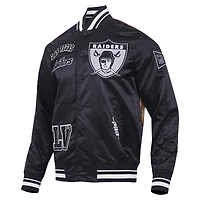 Men's Pro Standard Black Las Vegas Raiders Sublimated Satin Full-Snap Jacket