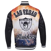 Men's Pro Standard Black Las Vegas Raiders Sublimated Satin Full-Snap Jacket