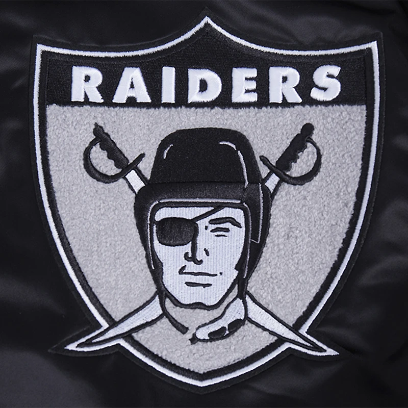 Men's Pro Standard Black Las Vegas Raiders Sublimated Satin Full-Snap Jacket