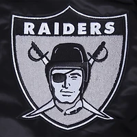 Men's Pro Standard Black Las Vegas Raiders Sublimated Satin Full-Snap Jacket