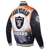 Veste Pro Standard noire à boutons-pression en satin sublimé pour homme des Las Vegas Raiders