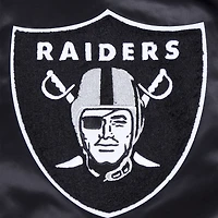 Veste Pro Standard noire à boutons-pression en satin sublimé pour homme des Las Vegas Raiders