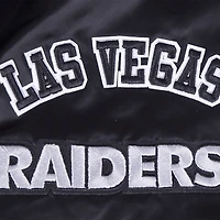 Veste Pro Standard noire à boutons-pression en satin sublimé pour homme des Las Vegas Raiders