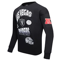 Men's Pro Standard Black Las Vegas Raiders Turn It Up Drop Shoulder Pullover Sweatshirt