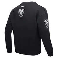 Men's Pro Standard Black Las Vegas Raiders Turn It Up Drop Shoulder Pullover Sweatshirt