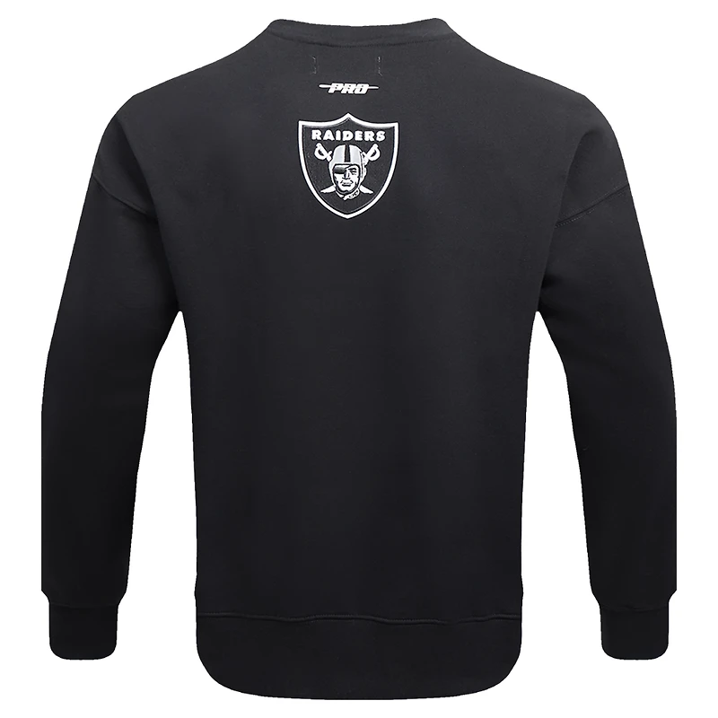 Men's Pro Standard Black Las Vegas Raiders Turn It Up Drop Shoulder Pullover Sweatshirt