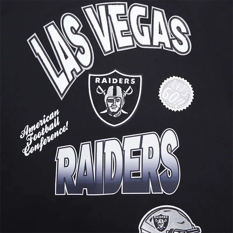 Men's Pro Standard Black Las Vegas Raiders Turn It Up Drop Shoulder Pullover Sweatshirt
