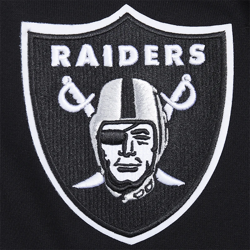 Men's Pro Standard Black Las Vegas Raiders Turn It Up Drop Shoulder Pullover Sweatshirt