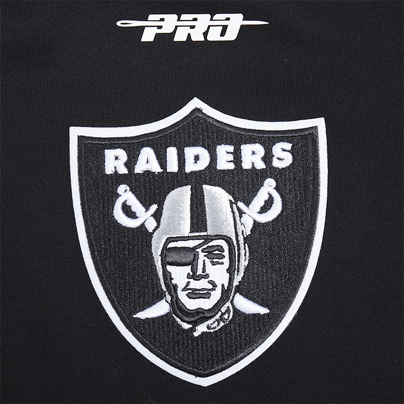 Men's Pro Standard Black Las Vegas Raiders Turn It Up Drop Shoulder Pullover Sweatshirt