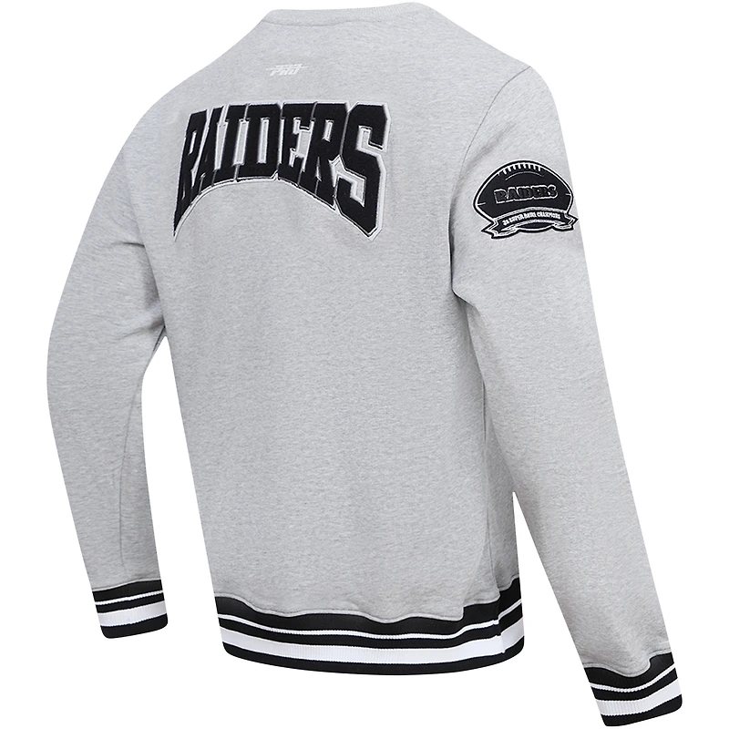 Men's Pro Standard Heather Gray Las Vegas Raiders Crest Emblem Pullover Sweatshirt