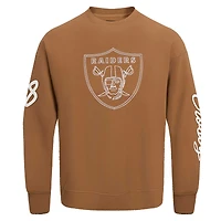 Men's Pro Standard Maxx Crosby Brown Las Vegas Raiders Pullover Crewneck Sweatshirt