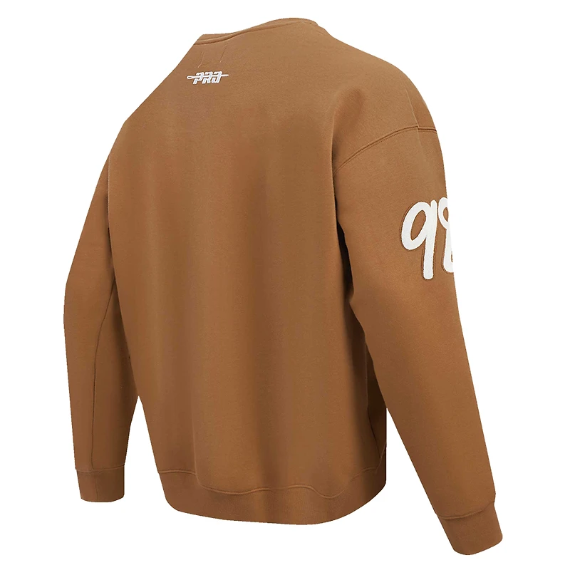Men's Pro Standard Maxx Crosby Brown Las Vegas Raiders Pullover Crewneck Sweatshirt