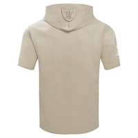 Men's Pro Standard Tan Las Vegas Raiders Neutrals Capsule Short Sleeve Pullover Hoodie