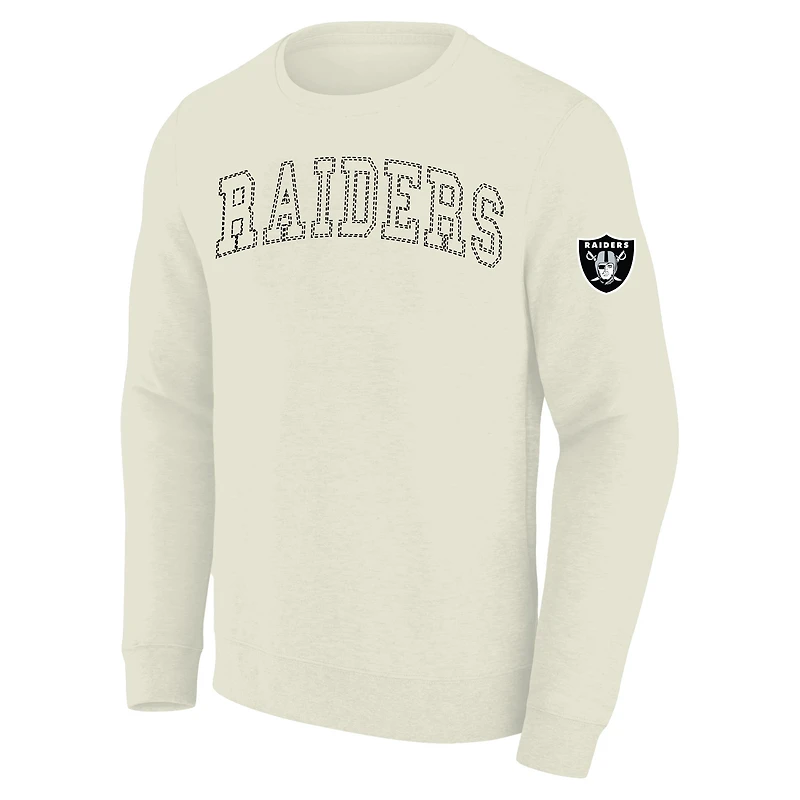 Men's Profile Cream Las Vegas Raiders Big & Tall Fleece Sweatshirt