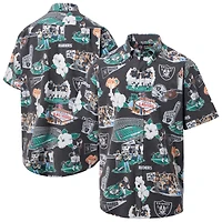 Chemise boutonnée panoramique noire Las Vegas Raiders de Reyn Spooner pour homme